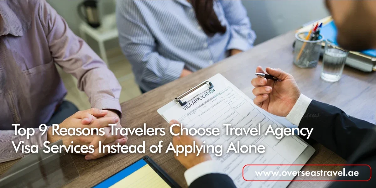 Client discussing visa application with consultant providing travel agency visa services