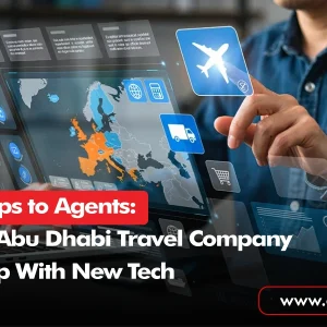 Abu Dhabi travel company using digital travel booking and flight management tools