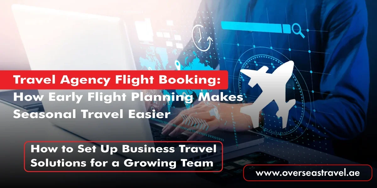 Professional travel agency flight booking, booking flights on a laptop for early flight planning and seasonal travel