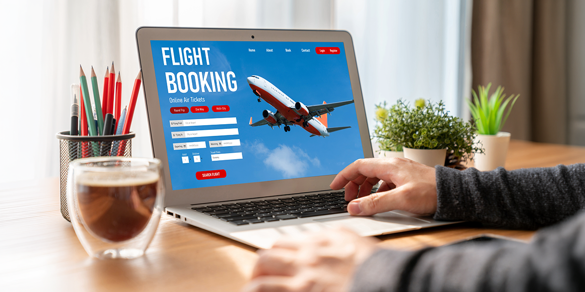 online flight booking website with flight details